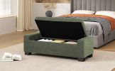 50" Ottoman Bench in Textured Fabric, Rectangular Design with Hinged Lid for Seating, Footrest, and Hidden Storage, Perfect for Living Room, Bedroom