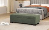 50" Ottoman Bench in Textured Fabric, Rectangular Design with Hinged Lid for Seating, Footrest, and Hidden Storage, Perfect for Living Room, Bedroom