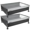 2Pcs Under Bed Storage Containers with 360° Rotatable Wheels Visible Dustproof Cover
