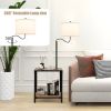 360�� Rotatable Floor Lamp with End Table and USB Charging Ports