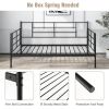 Twin Size Metal Daybed Sofa Bed Frame with Armrests and Backrest