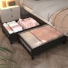 2Pcs Under Bed Storage Containers with 360° Rotatable Wheels Visible Dustproof Cover