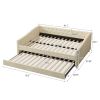 Full Size Daybed with Twin Size Trundle Upholstered Tufted Sofa Bed