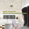 36In Ceiling Fan with Lights Remote Control Dimmable LED,6 Gear Wind Speed Fan Light