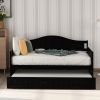 Twin Wooden Daybed with Trundle Bed, Sofa Bed for Bedroom or Living Room
