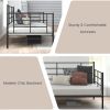 Twin Size Metal Daybed Sofa Bed Frame with Armrests and Backrest
