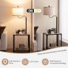 360�� Rotatable Floor Lamp with End Table and USB Charging Ports