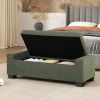 50" Ottoman Bench in Textured Fabric, Rectangular Design with Hinged Lid for Seating, Footrest, and Hidden Storage, Perfect for Living Room, Bedroom