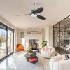 52'' ABS Blades Ceiling Fan with Lights and Remote (6 Speeds Adjustable) , DC Motor Modern Ceiling Fan with 3 ABS Fan Blades & 2 Down Rods