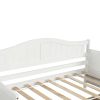 Twin Wooden Daybed with 2 drawers, Sofa Bed for Bedroom Living Room,No Box Spring Needed,White