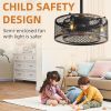 20 inch Caged Ceiling Fan with Lights (Note: No warranty on bulbs)