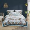 Shabby Chic Floral Cotton Comforter Set with Pillows – Full/Queen