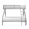 Gray Metal Frame Twin/Full Bunk Bed, Youth Bed, Youth Bedroom Furniture, Easy Assembly