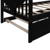 Twin Wooden Daybed with Trundle Bed, Sofa Bed for Bedroom Living Room