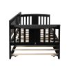 Twin Wooden Daybed with Trundle Bed, Sofa Bed for Bedroom Living Room