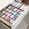 6Pcs Foldable Underwear Sock Bra Organizer Drawer Divider Container Bin Storage Box