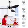 52'' ABS Blades Ceiling Fan with Lights and DC Remote, DC Motor Modern Ceiling Fan with 3 ABS Fan Blades & 2 Down Rods