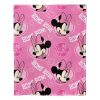 Yankees Licensed Officially MLB & Disney's Minnie Mouse Character Hugger Pillow & Silk Touch Throw Set; 40" x 50"