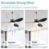 52'' ABS Blades Ceiling Fan with Lights and DC Remote, DC Motor Modern Ceiling Fan with 3 ABS Fan Blades & 2 Down Rods