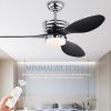 52'' ABS Blades Ceiling Fan with Lights and DC Remote, DC Motor Modern Ceiling Fan with 3 ABS Fan Blades & 2 Down Rods