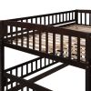 Low Bunk Bed with Slide, Ladder and Fence for Toddlers - Full over Full