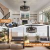 20 inch Caged Ceiling Fan with Lights (Note: No warranty on bulbs)