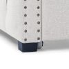 Daybed with Trundle Upholstered Tufted Sofa Bed, with Button and Copper Nail on Square Arms