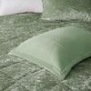 Crushed Velvet Comforter Set with Diamond Quilting and Decorative Pillow