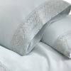 Udine 3 Piece Twin Size Crochet lace Microfiber Sheet Set The Urban Port, Light Blue