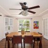 52 Inch Crystal Ceiling Fan With 3 Speed Wind 5 Plywood Blades Remote Control Reversible AC Motor