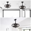 18.1" Caged Ceiling Fan with Remote Control,Timer, 3 Speeds Indoor Ceiling Fan for Farmhouse, Bedroom Living Room(No include Bulbs)