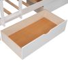 Twin Size Bunk Bed with a Loft Bed attached, with Two Drawers, White
