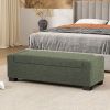 50" Ottoman Bench in Textured Fabric, Rectangular Design with Hinged Lid for Seating, Footrest, and Hidden Storage, Perfect for Living Room, Bedroom