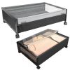 2Pcs Under Bed Storage Containers with 360° Rotatable Wheels Visible Dustproof Cover