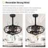 18.1" Caged Ceiling Fan with Remote Control,Timer, 3 Speeds Indoor Ceiling Fan for Farmhouse, Bedroom Living Room(No include Bulbs)