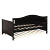 Twin Wooden Daybed with Trundle Bed, Sofa Bed for Bedroom or Living Room