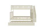 Twin over Full Stairway Bunk Bed with Trundle with Shelves