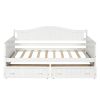 Twin Wooden Daybed with 2 drawers, Sofa Bed for Bedroom Living Room,No Box Spring Needed,White