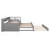 Twin XL Wood Daybed with 2 Trundles, 3 Storage Cubbies, 1 Light for Free and USB Charging Design, Grey