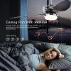 52'' ABS Blades Ceiling Fan with Lights and Remote (6 Speeds Adjustable) , DC Motor Modern Ceiling Fan with 3 ABS Fan Blades & 2 Down Rods