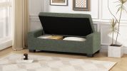 50" Ottoman Bench in Textured Fabric, Rectangular Design with Hinged Lid for Seating, Footrest, and Hidden Storage, Perfect for Living Room, Bedroom