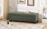 50" Ottoman Bench in Textured Fabric, Rectangular Design with Hinged Lid for Seating, Footrest, and Hidden Storage, Perfect for Living Room, Bedroom