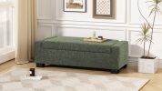 50" Ottoman Bench in Textured Fabric, Rectangular Design with Hinged Lid for Seating, Footrest, and Hidden Storage, Perfect for Living Room, Bedroom