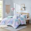 4 piece Watercolor Tie Dye Printed Duvet Cover Set with Throw Pillow