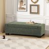 50" Ottoman Bench in Textured Fabric, Rectangular Design with Hinged Lid for Seating, Footrest, and Hidden Storage, Perfect for Living Room, Bedroom