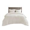 Arctic Checkerboard Faux Fur Comforter Set