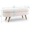 Mid-Century Modern Boho Style Linen Bedroom Storage Bed Bench