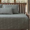 Dark Green Brick Fish Pattern 4 Piece Cotton Daybed Cover Set