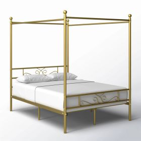 French Country Four Poster Metal Canopy Bed