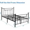 Full Vintage Style Black Metal Platform Bed Frame with Headboard Footboard